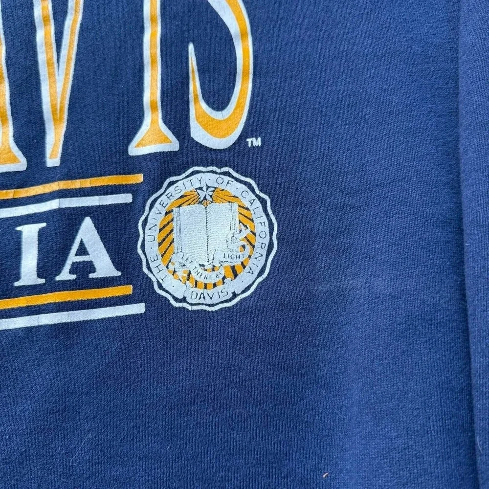 Vintage 90s UC Davis California College Spellout Campus Crewneck Sportswear